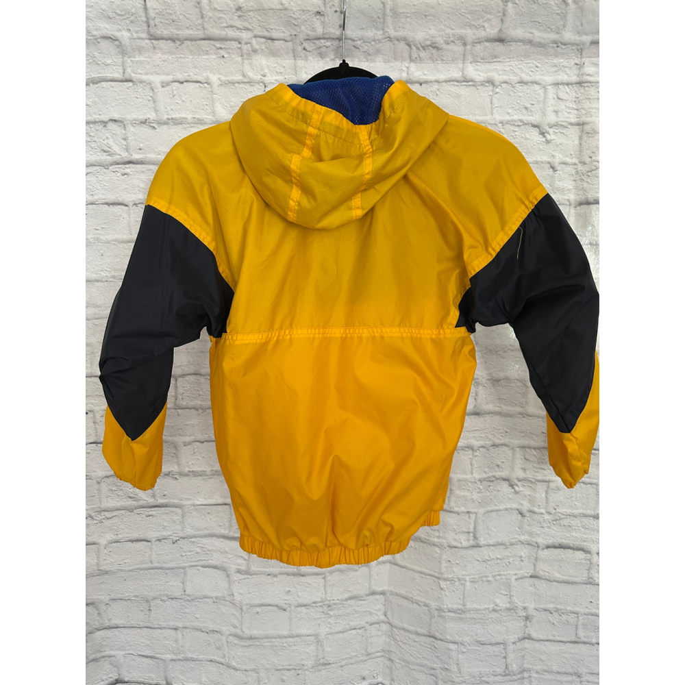 Andy Johns Kids Windbreaker Retro Colorblock Jacket Size L 7 Yellow Blue - Picture 3 of 4